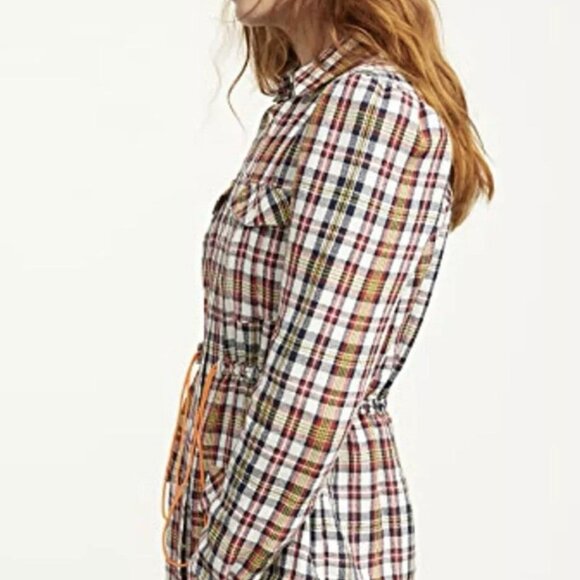 VERONICA BEARD Corinne Plaid Linen Blend Shirt Dress, 4 - Picture 3 of 14